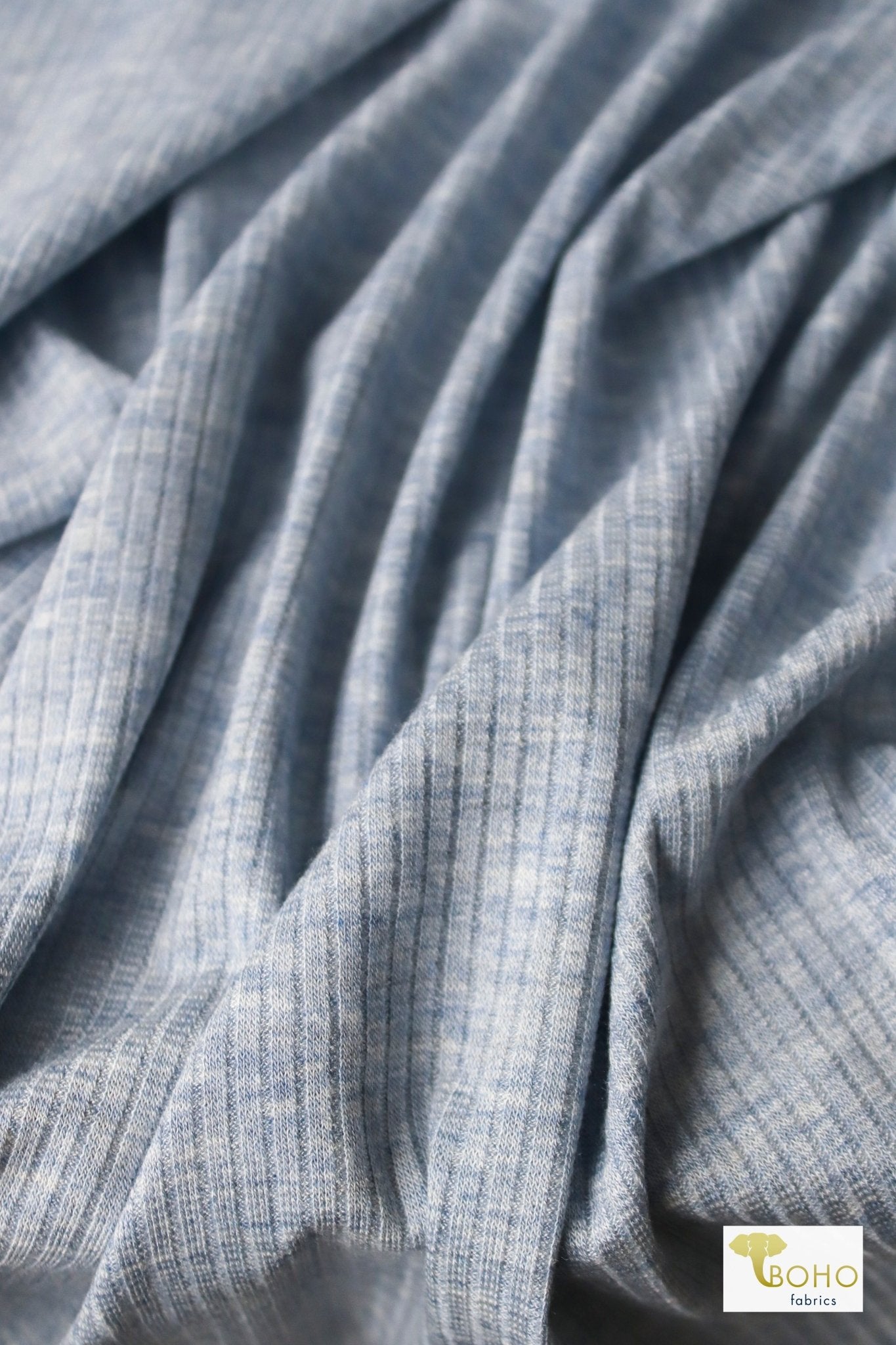 Allure Blue , Rib Knit Fabric - Boho Fabrics