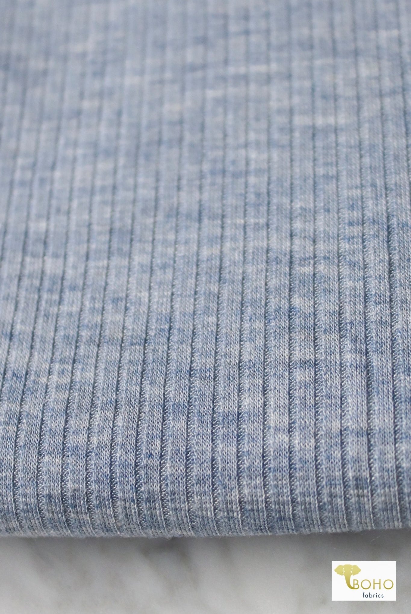 Allure Blue , Rib Knit Fabric - Boho Fabrics