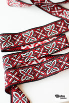 Alpine Petals in Red, 1.5" Vintage Jacquard Woven Trim, TRIM - 046 - Boho Fabrics - Trims