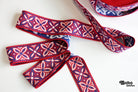 Alpine Petals in Red & Blue, 1 7/8" Vintage Jacquard Trim, TRIM - 031 - Boho Fabrics - Trims