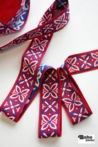 Alpine Petals in Red & Blue, 1 7/8" Vintage Jacquard Trim, TRIM - 031 - Boho Fabrics - Trims