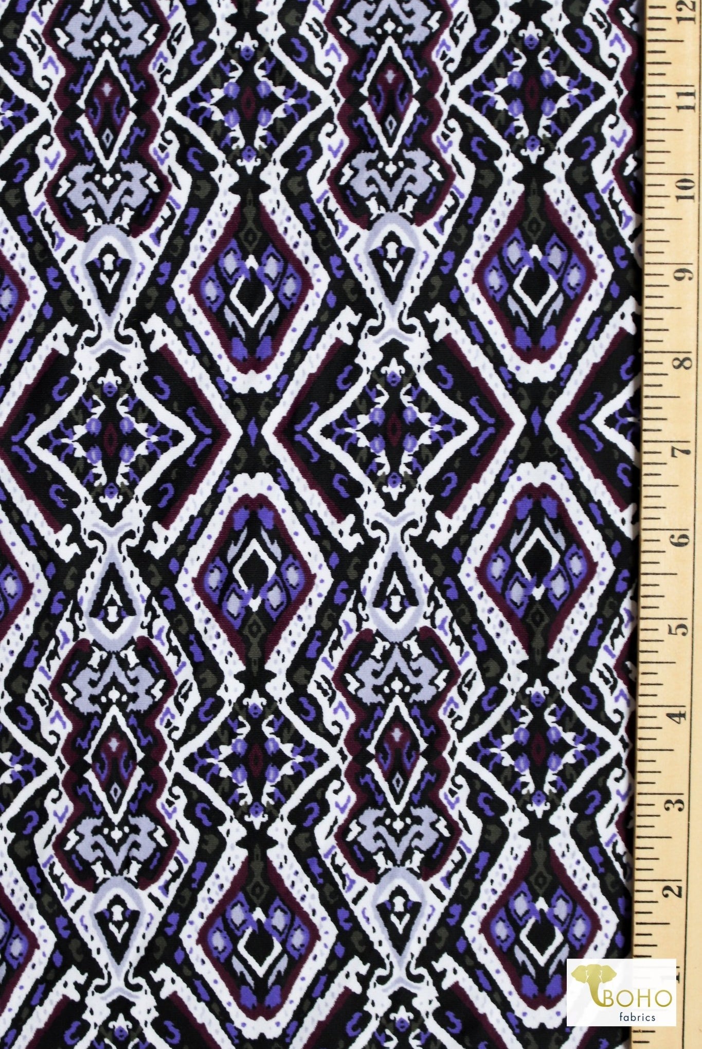 Amethyst Array Swim/Athletic Knit Fabric - Boho Fabrics - Swim Knit, Printed Fabric