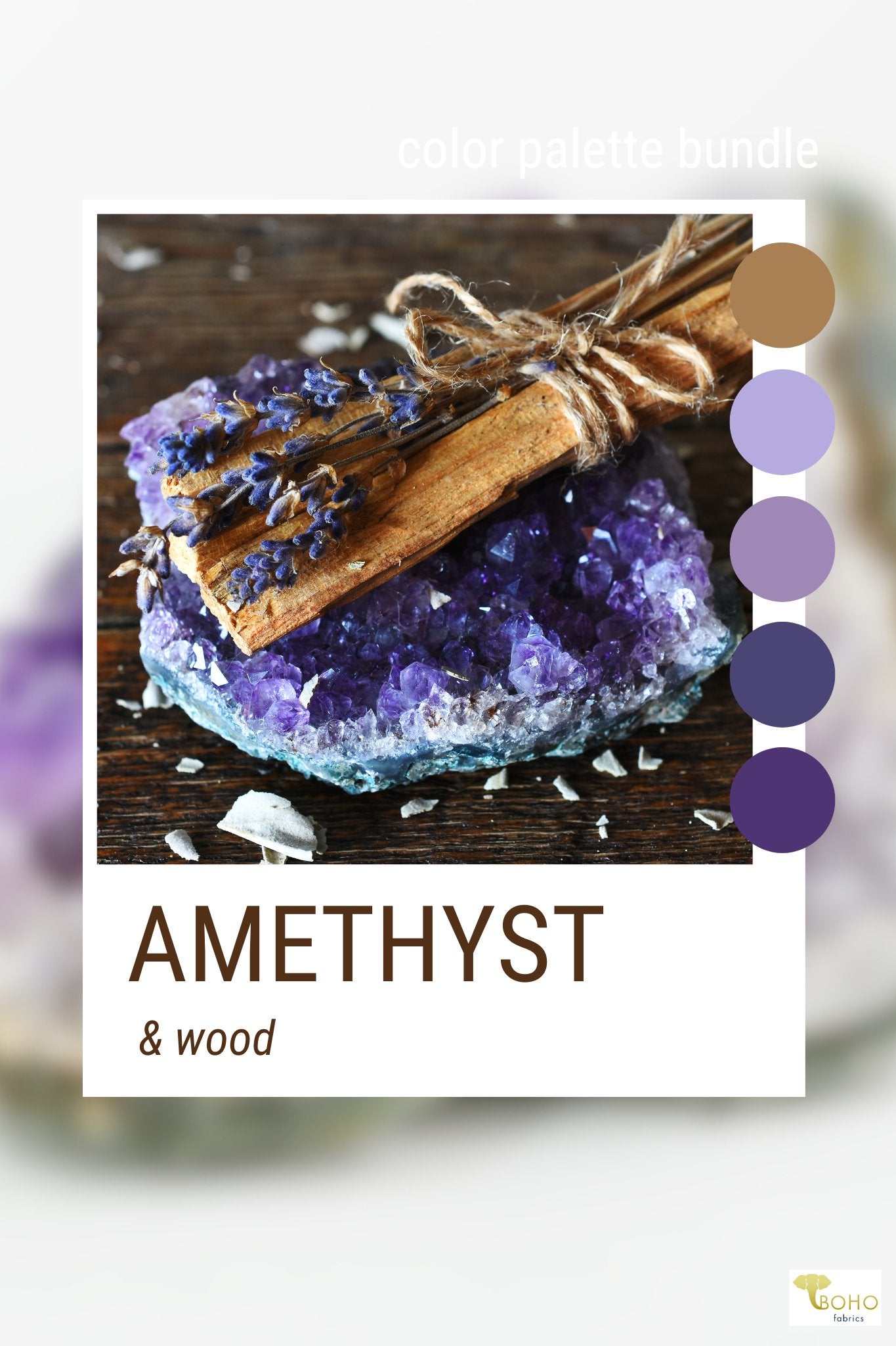 Amethyst & Wood, Mystery Color Palette Box. - Boho Fabrics - Fabric Bundles