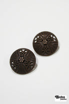 Antique Bronze Dome Filigree Metal Shank Buttons. 24L (15mm / 5/8"), 30L (19mm, 3/4"), 36L (23mm / 7/8") - Boho Fabrics - Buttons & Snaps