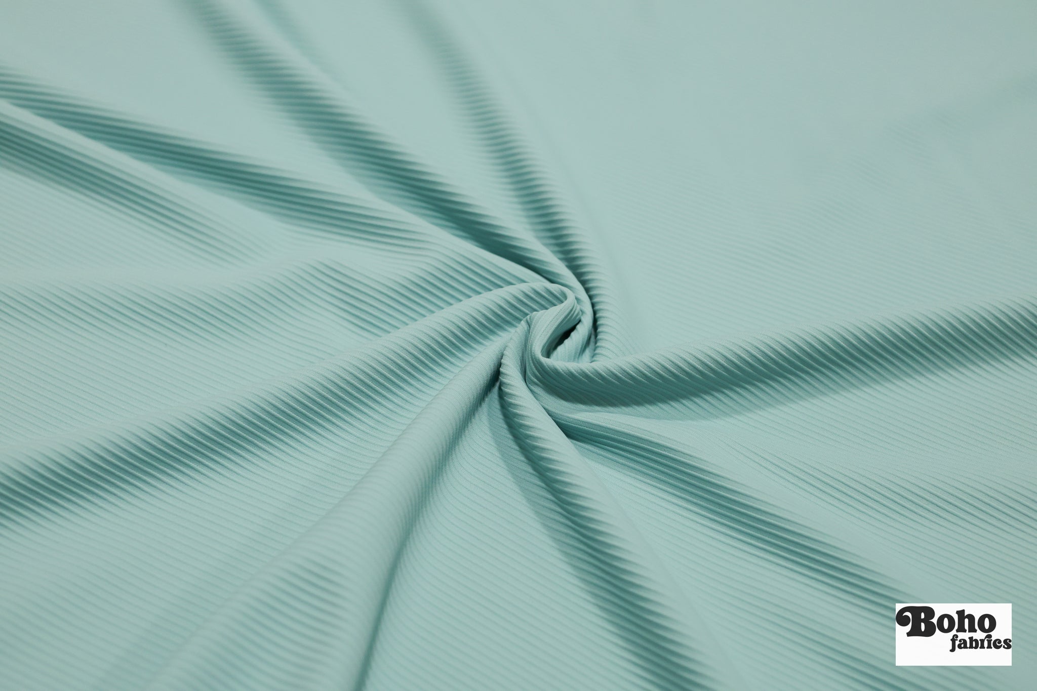 Aqua, Athletic Rib Knit Fabric - Boho Fabrics - Athletic Knit Fabric