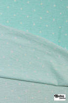 Aqua Polka Dots, French Terry Knit Fabric - Boho Fabrics - French Terry Prints, Knit Fabric