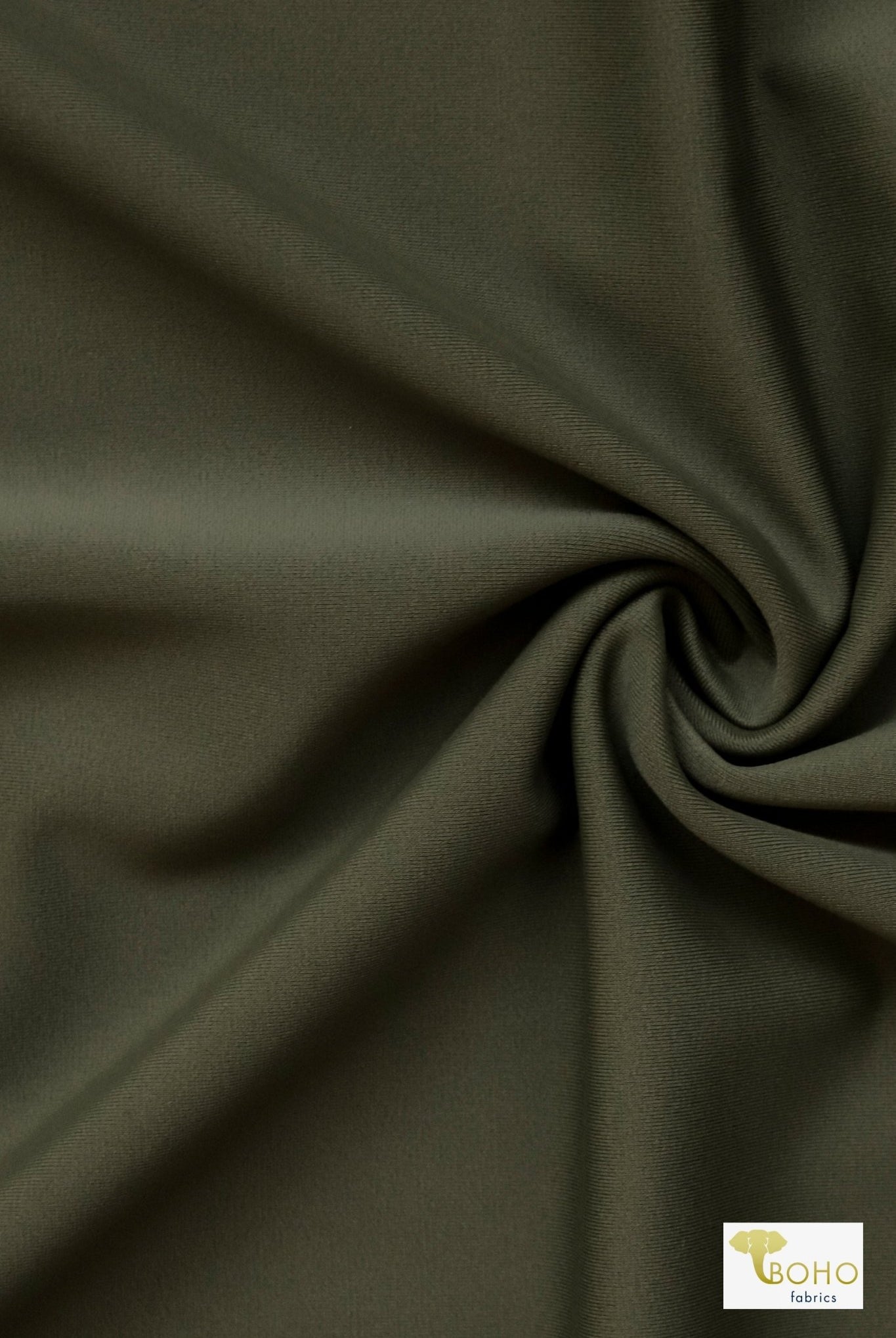 Army Green, Solid Swim Knit Fabric. - Boho Fabrics