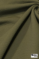 Army Olive, Polartec Power Air. Insulating Eco - Friendly, Performance Knit Fabric *2nds* - Boho Fabrics - Performance Fabrics
