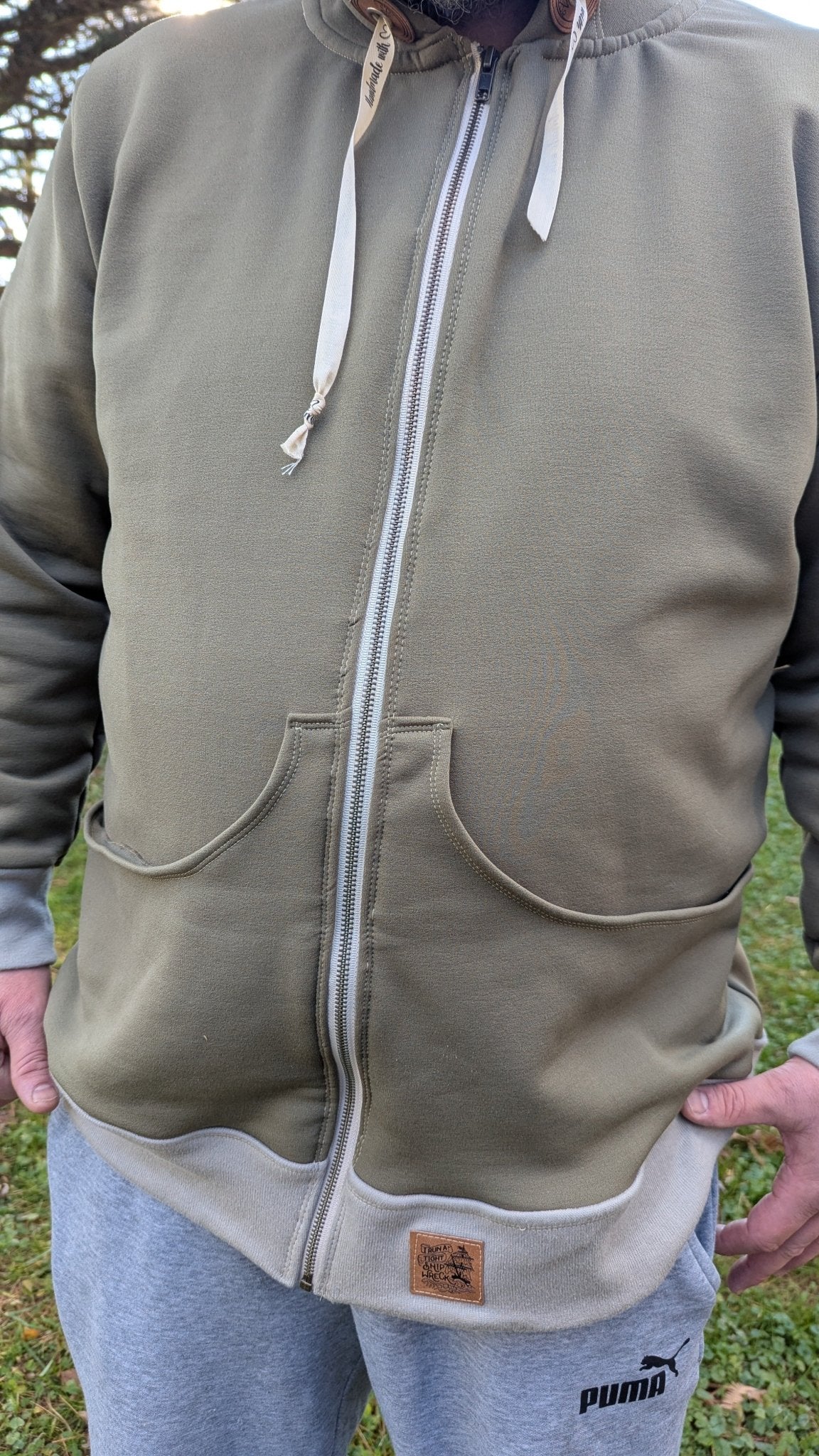 Army Olive, Power Stretch Pro Fleece - Backed Performance Fabric. 2nds - Boho Fabrics - Performance Fabrics