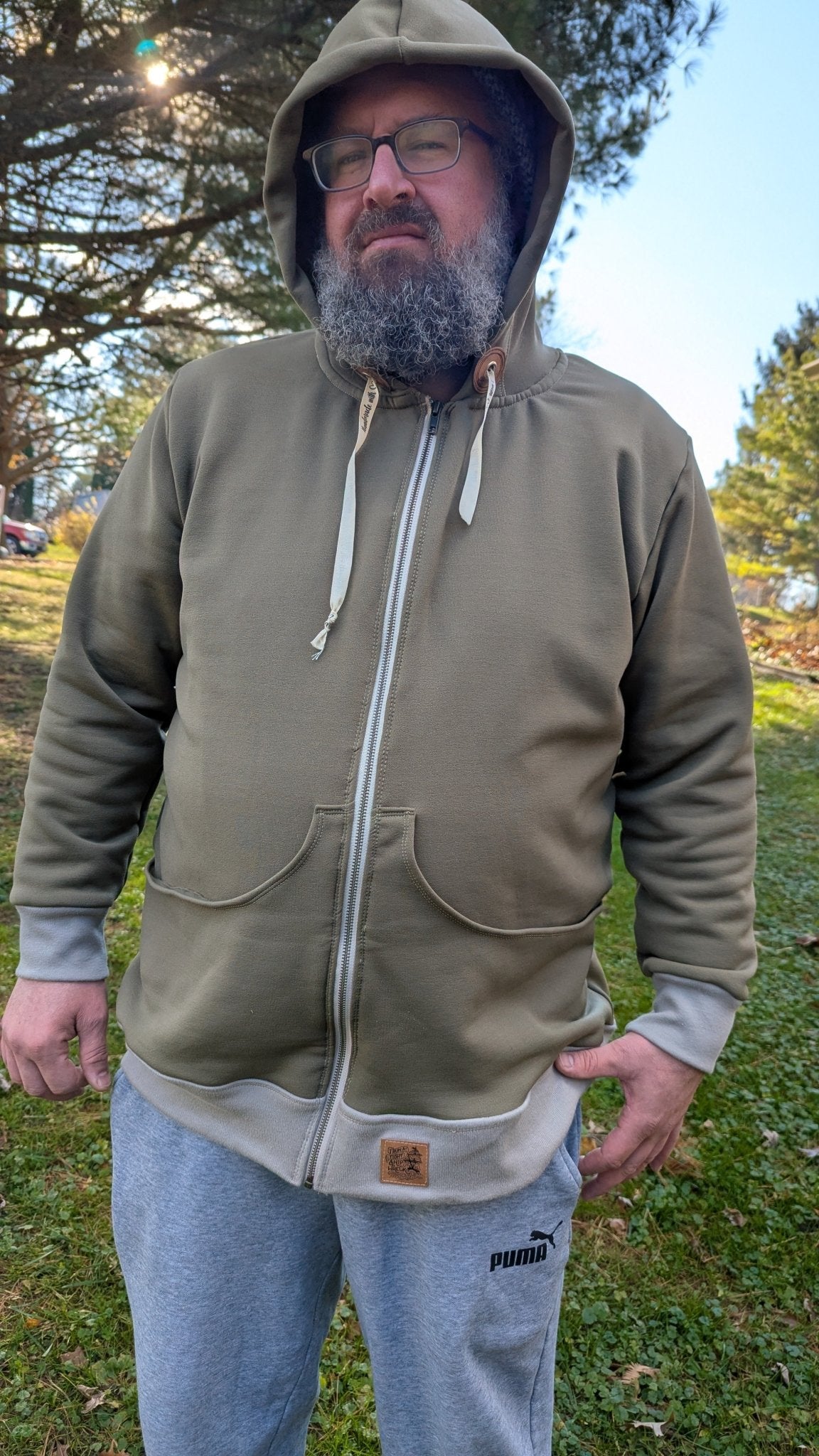 Army Olive, Power Stretch Pro Fleece - Backed Performance Fabric. 2nds - Boho Fabrics - Performance Fabrics