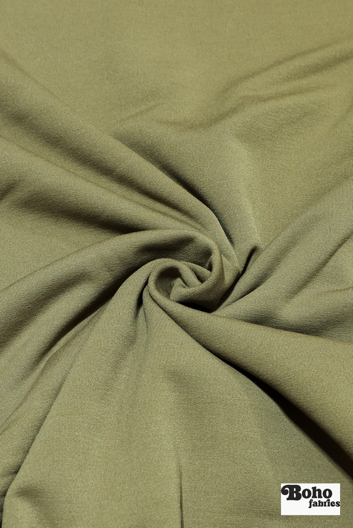 Army Olive, Power Stretch Pro Fleece-Backed Performance Fabric. 2nds - Boho Fabrics - Performance Fabrics
