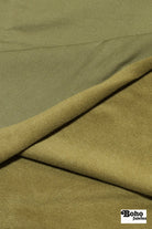 Army Olive, Power Stretch Pro Fleece-Backed Performance Fabric. 2nds - Boho Fabrics - Performance Fabrics