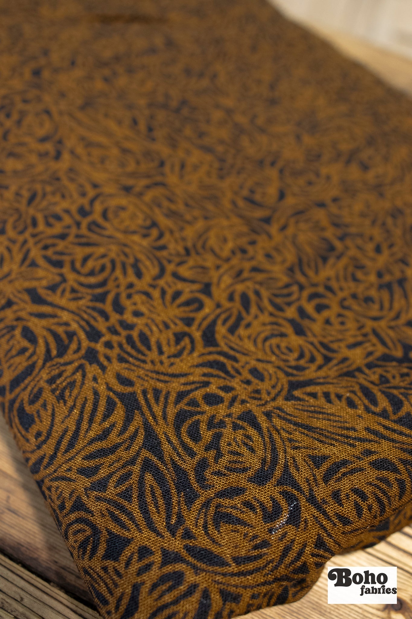 Autumn Rosework, Vintage Woven Fabric. SOLD AS A 3 YARD PIECE - Boho Fabrics - Vintage Fabric