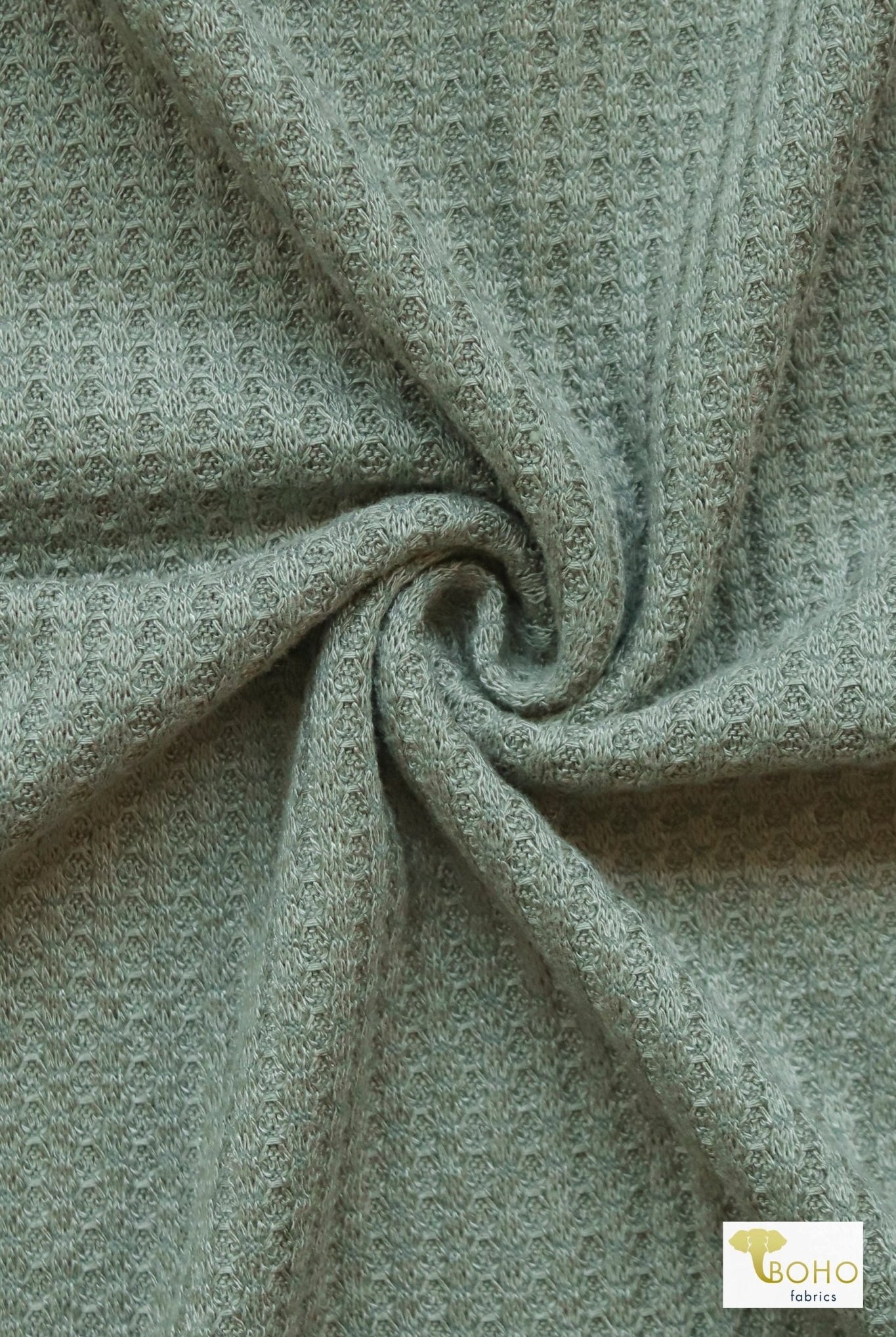 Aventurine Green, Waffle Knit Fabric - Boho Fabrics