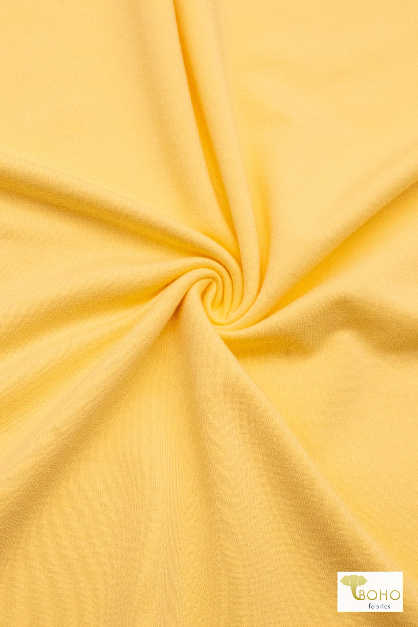 Bamboo French Terry, in Sunshine Yellow. Knit Fabric - Boho Fabrics - French Terry Solid Knit