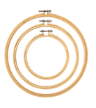 Bamboo Wooden Embroidery Hoops, Sizes Available 4", 6", 8" - Boho Fabrics - Art & Craft Kits