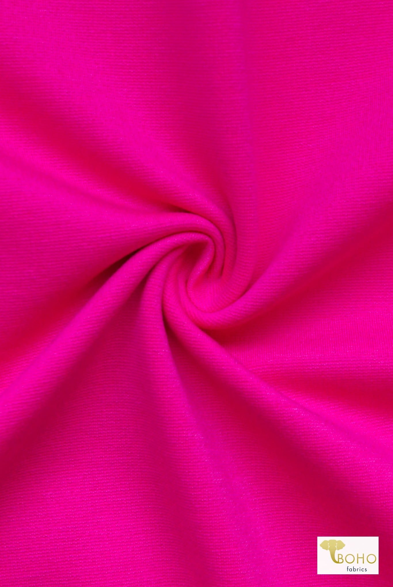 Barbie Pink, Heavy Ponte Solid Knit Fabric - Boho Fabrics