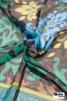 Baroque - Inspired Damask Silk Fabric Pre - Cuts - Boho Fabrics - Woven Fabric