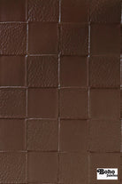 Beckett Leather in Brown Checker - Faux Leather Upholstery Fabric - Boho Fabrics - Home Dec. & Upholstery Fabric