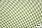 Beige and Grass Green Gingham Cotton Woven Fabric - Boho Fabrics - Woven, Fabric