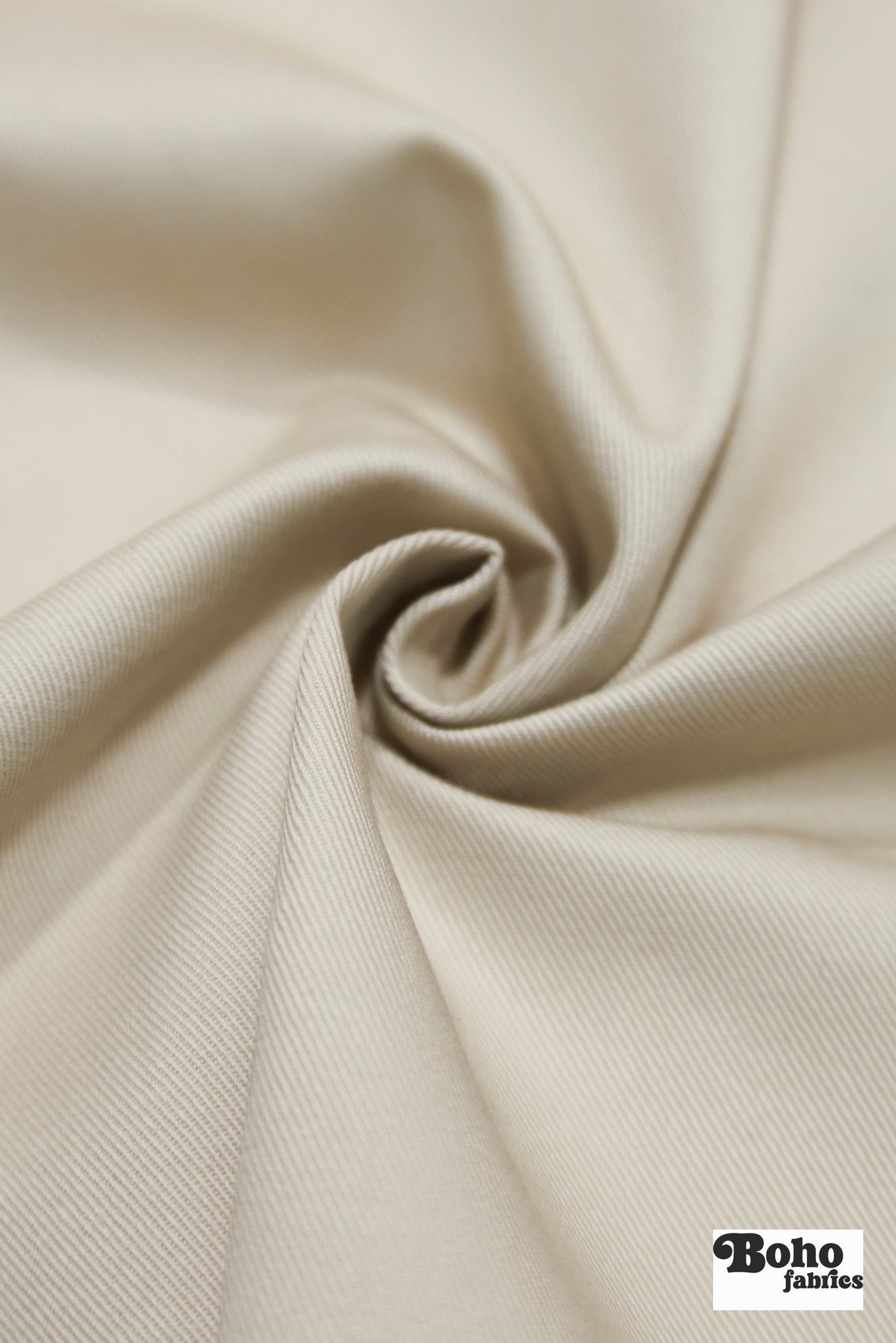 Beige Cotton Twill Woven Fabric - Boho Fabrics - Twill, Woven