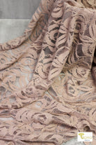 Beige Florals, Woven Cotton Lace - Boho Fabrics
