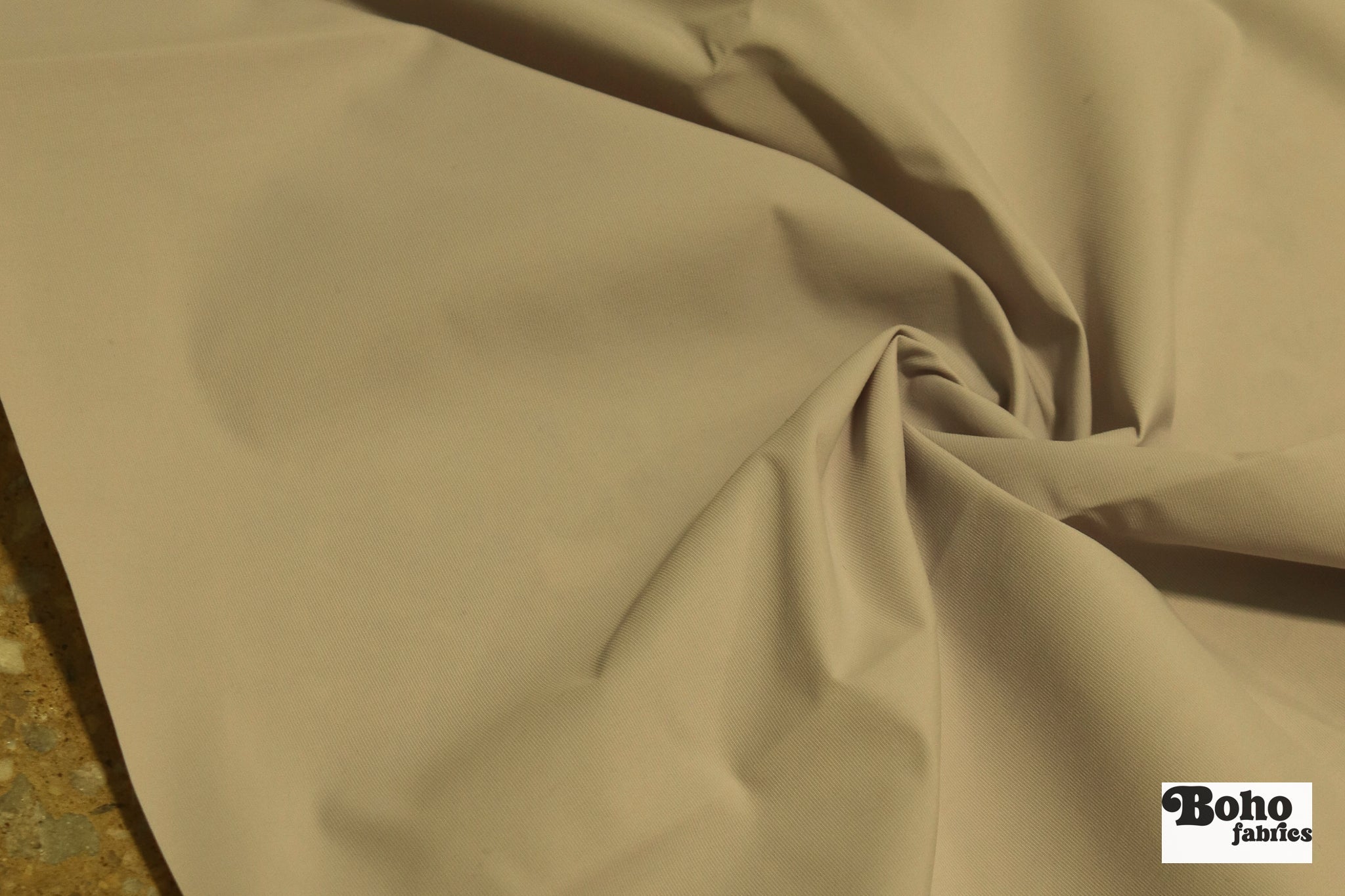 Beige Khaki Lightweight Cordura Nylon Fabric — Water - Resistant Designer Deadstock - Boho Fabrics - Performance Fabric, Woven