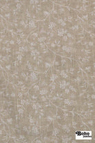 Beige & White Ditsy Floral Linen-Look Woven Fabric - Boho Fabrics - Home Dec. & Upholstery Fabric
