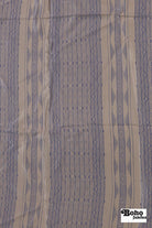 Beige with Blue Lines Geometric Silk Charmeuse Fabric, Pre-Cuts - Boho Fabrics - Woven Fabric