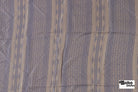 Beige with Blue Lines Geometric Silk Charmeuse Fabric, Pre-Cuts - Boho Fabrics - Woven Fabric