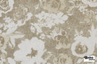 Beige with White Roses Rayon Crepe Woven Fabric - Boho Fabrics - Crepe, Woven