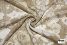 Beige with White Roses Rayon Crepe Woven Fabric - Boho Fabrics - Crepe, Woven