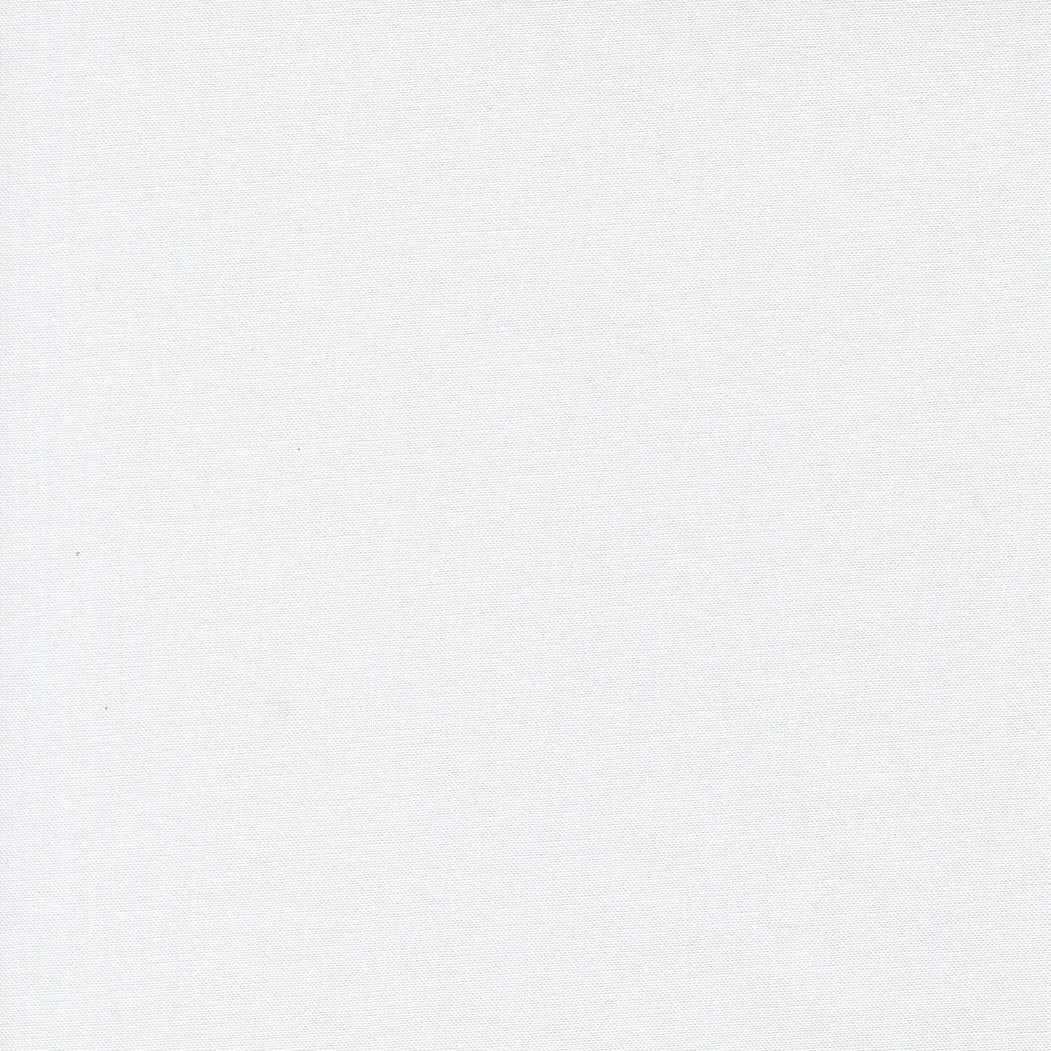 Bella Solids White 9900 500 100% Cotton by Moda - Boho Fabrics - Quilting Cotton, Woven
