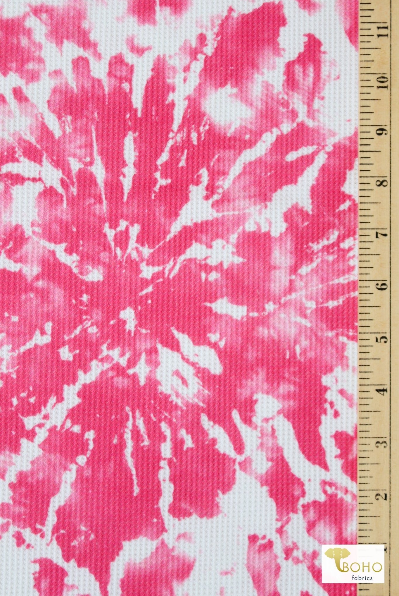 Berry Pink Tie Dye Thermal Knit. WAFF - Boho Fabrics