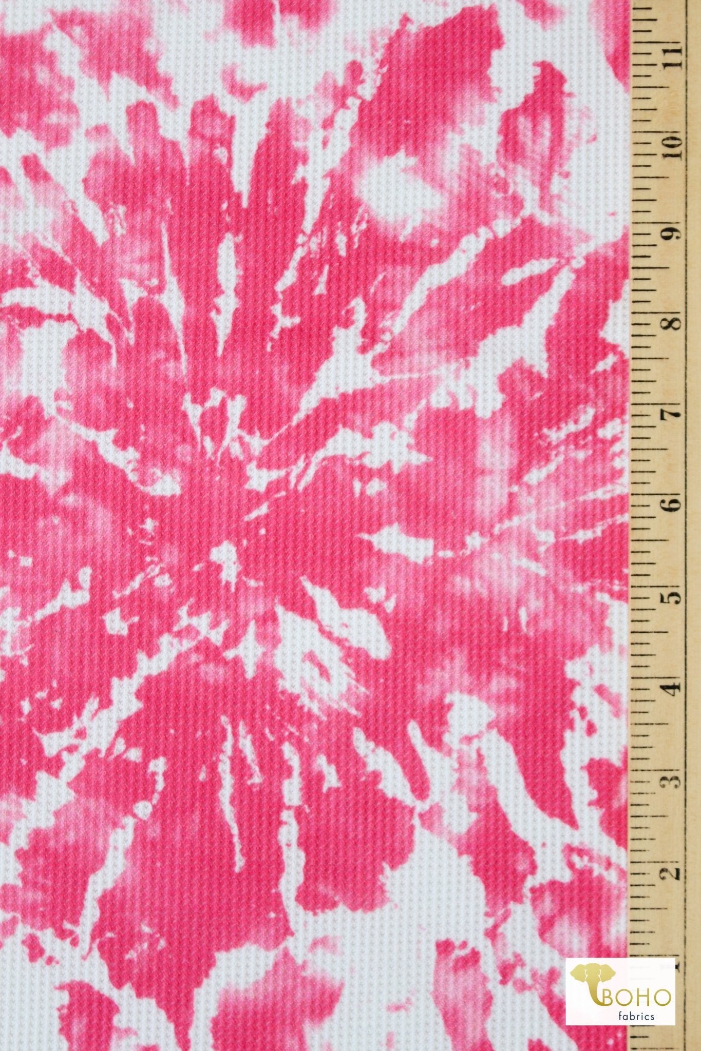 Berry Pink Tie Dye Thermal Knit. WAFF - Boho Fabrics