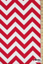 Berry & White, 1" Wide Chevron Canvas Woven Fabric - Boho Fabrics - Canvas Fabric