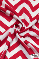 Berry & White, 1" Wide Chevron Canvas Woven Fabric - Boho Fabrics - Canvas Fabric