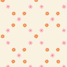 Best Day Ever Diamond Flowers in Posy Orange by Melody Miller for Ruby Star Society - 100% Cotton Fabric - RS0107 12 - Boho Fabrics - Quilting Cotton, Woven