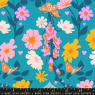 Best Day Ever Foxgloves in Summer Sky by Melody Miller for Ruby Star Society - 100% Cotton Fabric - RS0106 15 - Boho Fabrics - Quilting Cotton, Woven