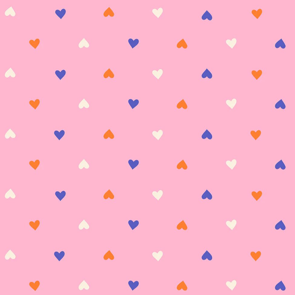 Best Day Ever Hearts in Posy by Melody Miller for Ruby Star Society - 100% Cotton Fabric - RS0091 19 - Boho Fabrics - Quilting Cotton, Woven