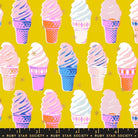Best Day Ever Ice Cream Metallic in Golden by Melody Miller for Ruby Star Society - Metallic Cotton Fabric - RS0105 13M - Boho Fabrics - Quilting Cotton, Woven