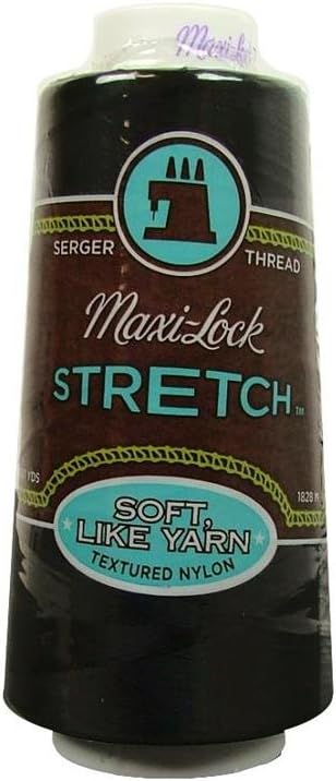Black – 2,000 yd Maxi-Lock Stretch Textured Nylon Serger Thread - Boho Fabrics - Thread