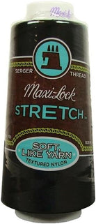 Black – 2,000 yd Maxi-Lock Stretch Textured Nylon Serger Thread - Boho Fabrics - Thread
