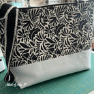 Black and Cream Floral Vinyl - Boho Fabrics - Vinyl Fabric