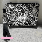 Black and Cream Floral Vinyl - Boho Fabrics - Vinyl Fabric