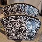 Black and Cream Floral Vinyl - Boho Fabrics - Vinyl Fabric