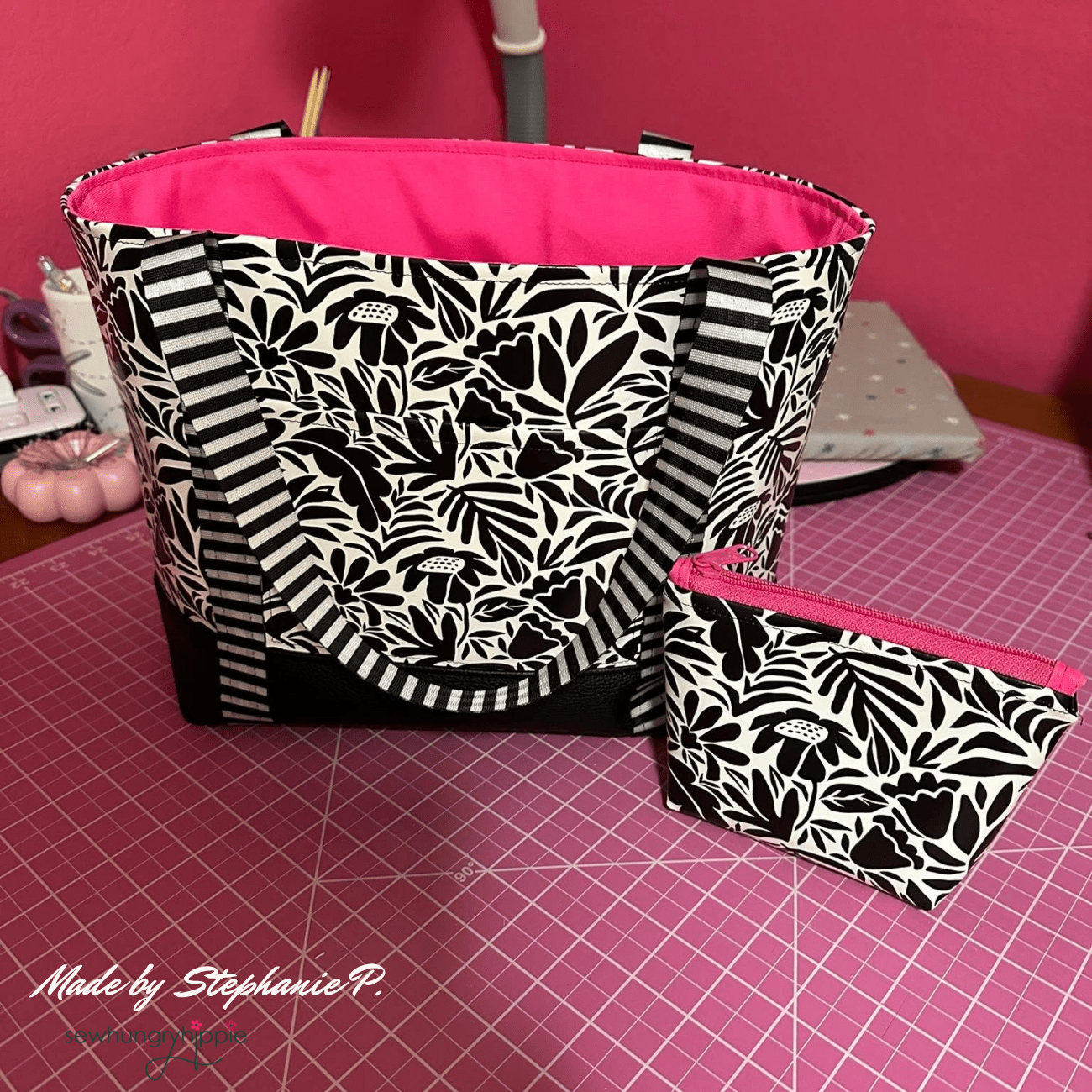 Black and Cream Floral Vinyl - Boho Fabrics - Vinyl Fabric