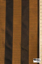 Black & Bronze Diamond Stripe Jacquard Woven Fabric - Boho Fabrics - Jacquard, Woven