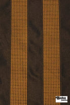 Black & Bronze Diamond Stripe Jacquard Woven Fabric - Boho Fabrics - Jacquard, Woven