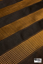 Black & Bronze Diamond Stripe Jacquard Woven Fabric - Boho Fabrics - Jacquard, Woven